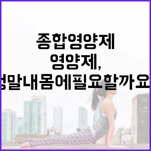 종합영양제, 매일 먹고 계신데 정말 내 몸에 필요할까요? - 요약