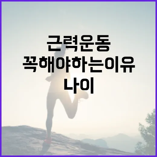 근력운동, 나이 들수록 꼭 해야 하는 이유가 궁금하신가요? - 요약