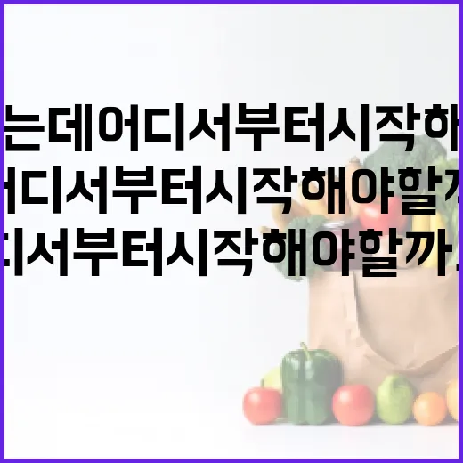 식단을 바꾸려는데 어디서부터 시작해야 할까요? - 요약
