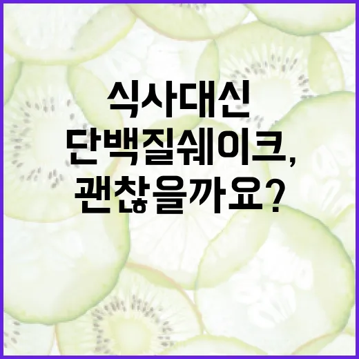 단백질쉐이크, 식사 대신 마셔도 괜찮을까요? - 요약