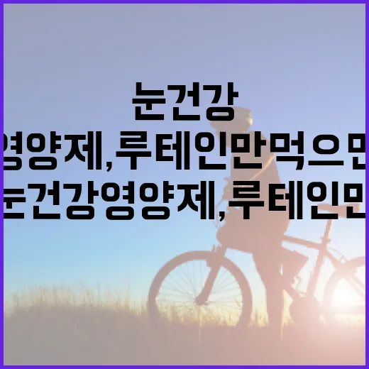 눈건강영양제, 루테인만 먹으면 충분할까요? - 요약