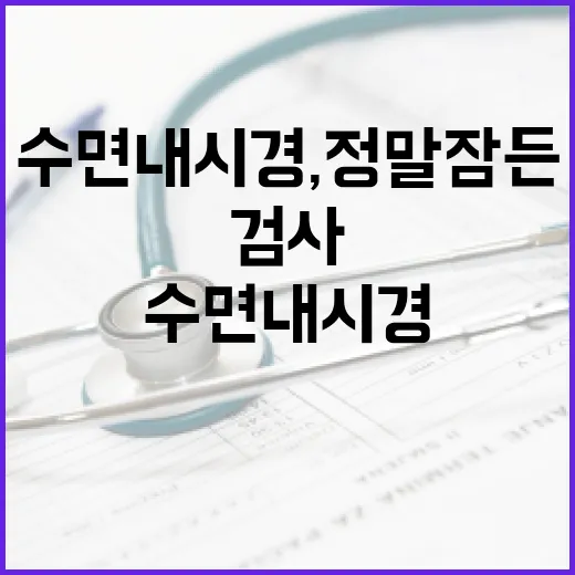 수면내시경, 정말 잠든 사이에 끝나는 검사일까요? - 요약