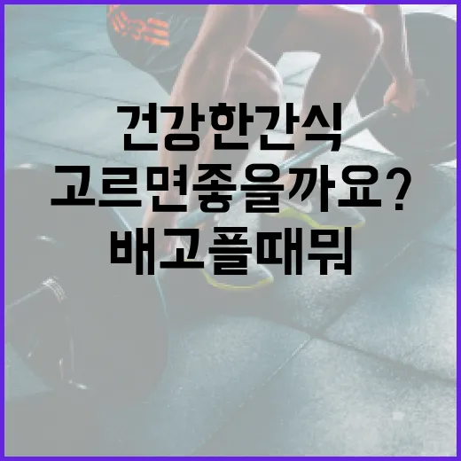 건강한간식, 배고플 때 뭘 고르면 좋을까요? - 요약