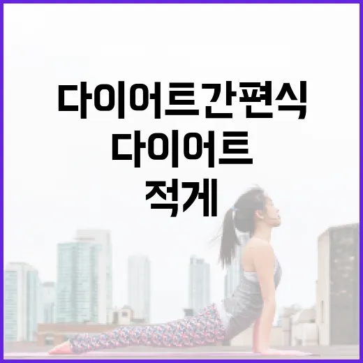 다이어트간편식, 그냥 적게 먹는 것보다 무엇을 봐야 할까요? - 요약