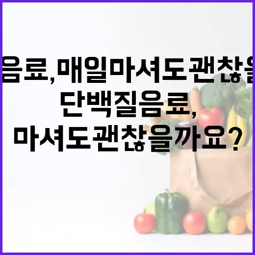 단백질음료, 매일 마셔도 괜찮을까요? - 요약