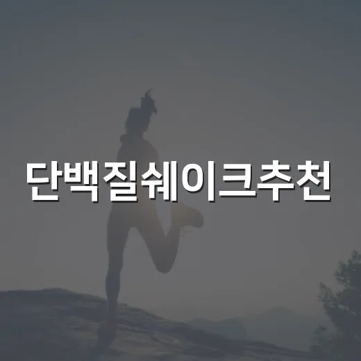 단백질쉐이크추천, 내 몸에는 어떤 기준으로 고르면 좋을까요? - 요약