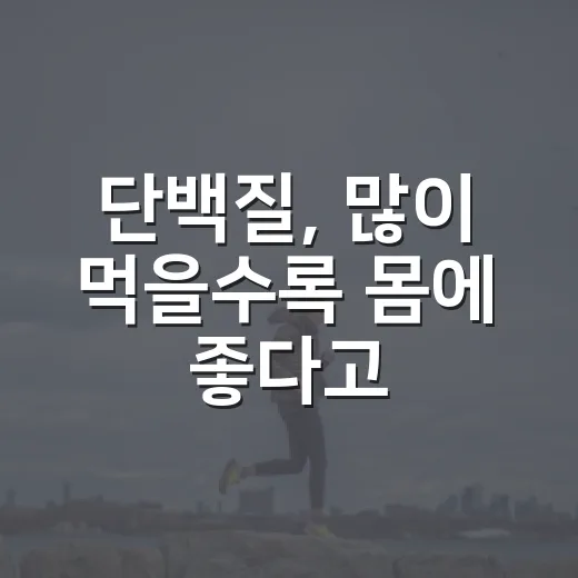 단백질, 많이 먹을수록 몸에 좋다고 생각하고 계신가요? - 요약