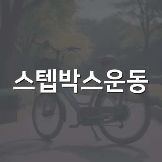 스텝박스운동, 집에서 해도 무릎에 괜찮을까요? - 요약
