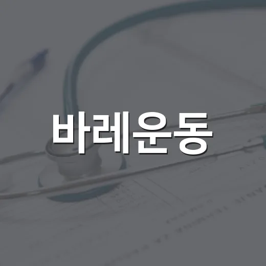 바레운동, 관절에 부담 적은 운동을 찾고 계신가요? - 요약