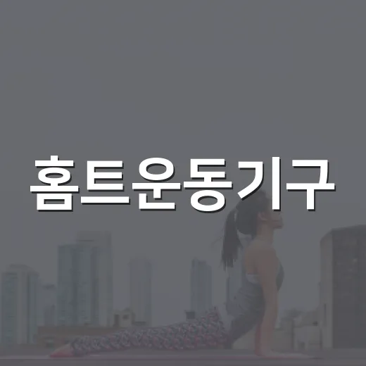홈트운동기구, 집에 꼭 많이 들여야 운동이 될까요? - 요약