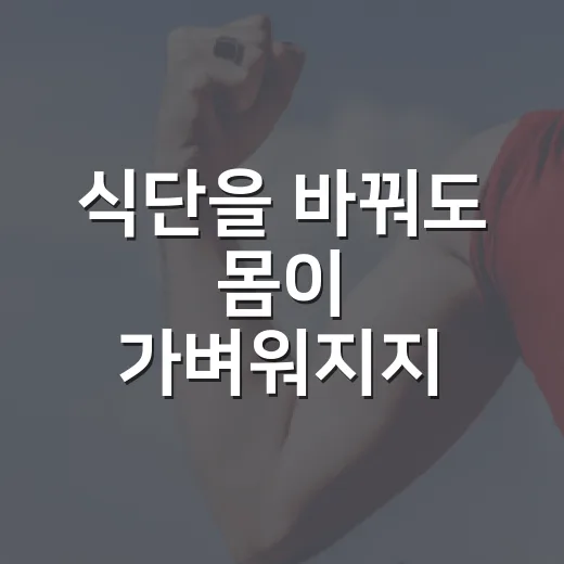 식단을 바꿔도 몸이 가벼워지지 않는 이유가 궁금하신가요? - 요약