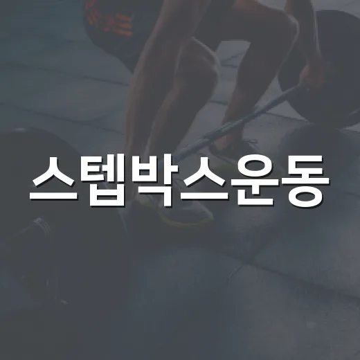 스텝박스운동, 무릎에 부담 없이 해도 괜찮을까요? - 요약