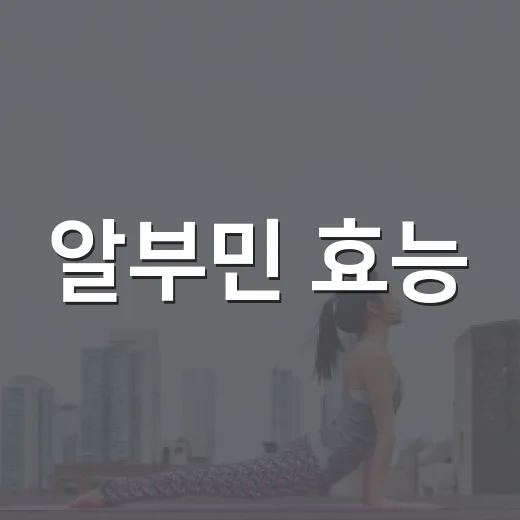 알부민 효능, 피곤할 때 먹으면 정말 도움이 될까요? - 요약