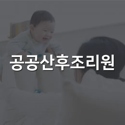공공산후조리원, 우리 집도 신청할 수 있을까요? - 요약