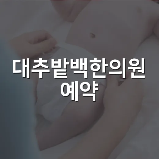 대추밭백한의원 예약, 미리 준비하면 덜 당황할 수 있을까요? - 요약