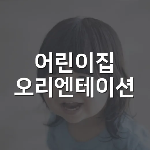 어린이집 오리엔테이션, 무엇을 꼭 확인하고 오면 좋을까요? - 요약