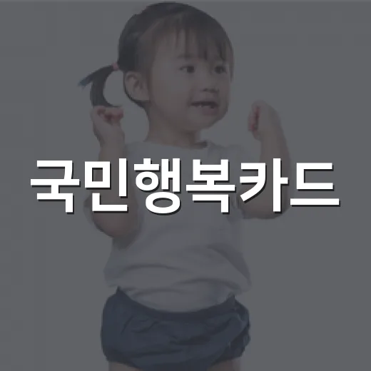 국민행복카드, 임신·출산 때만 쓰는 카드라고 생각하고 계신가요? - 요약