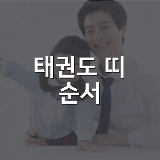 태권도 띠 순서, 우리 아이가 다음에 어떤 띠를 매게 될까요? - 요약