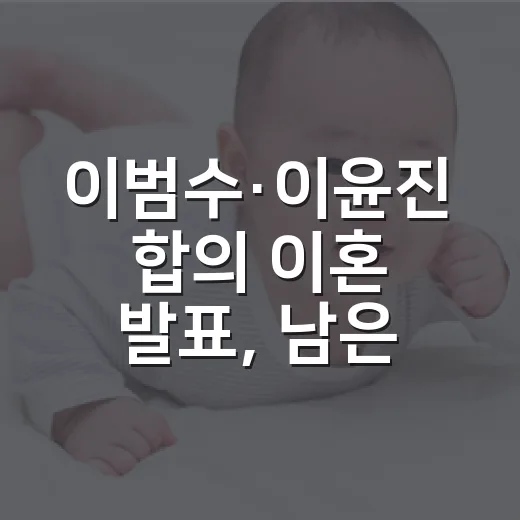 이범수·이윤진 합의 이혼 발표, 남은 가족의 마음 건강은 어떻게 지켜야 할까요? - 요약