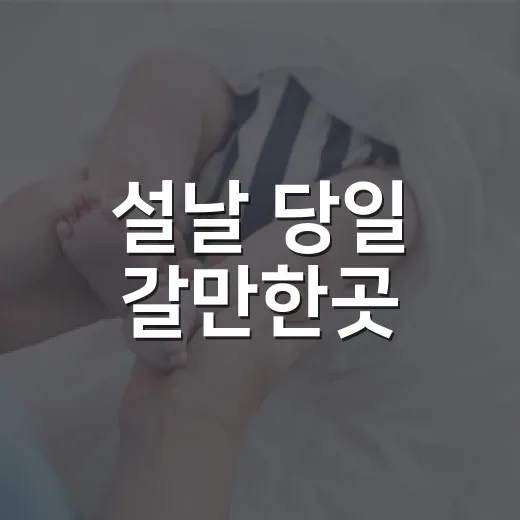 설날 당일 갈만한곳, 부모님·아이와 움직여도 괜찮은 곳은 어디일까요? - 요약