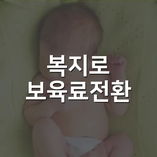 복지로 보육료전환, 언제 신청해야 손해가 없을까요? - 요약