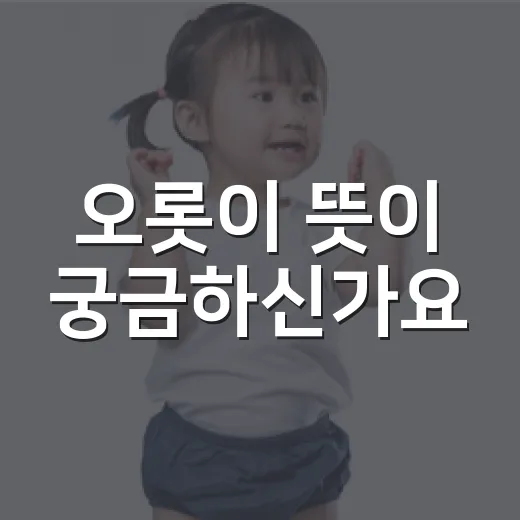 오롯이 뜻이 궁금하신가요? 마음과 생활을 말할 때 이렇게 쓰면 자연스럽습니다 - 요약