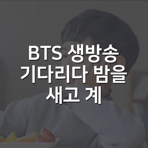 BTS 생방송 기다리다 밤을 새고 계신가요? 몸에 덜 무리 가게 즐기는 법 - 요약
