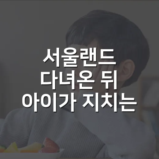서울랜드 다녀온 뒤 아이가 지치는 이유가 궁금하신가요? - 요약