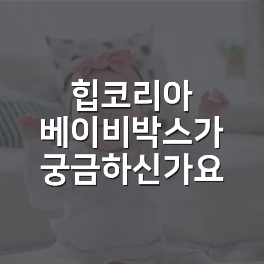 힙코리아 베이비박스…