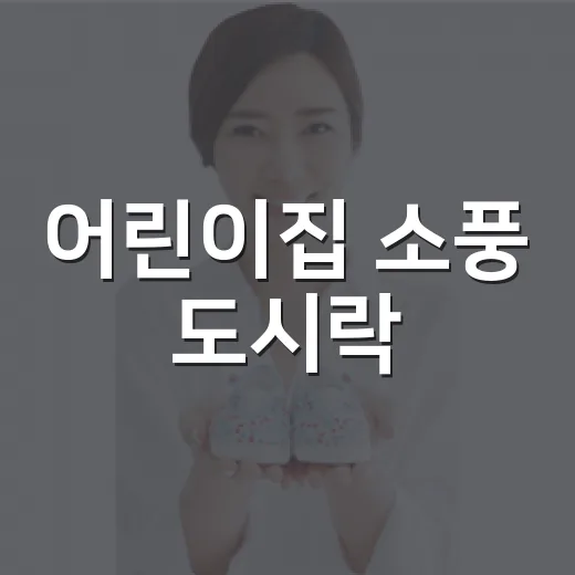 어린이집 소풍 도시락, 아이 배탈 걱정 없이 어떻게 싸면 좋을까요? - 요약