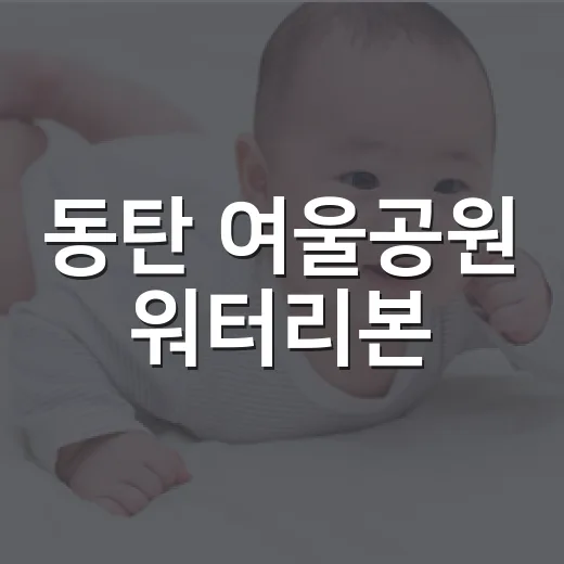 동탄 여울공원 워터리본, 아이와 갈 때 무엇을 챙기면 좋을까요? - 요약