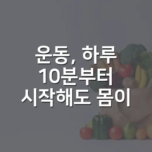 운동, 하루 10분부터 시작해도 몸이 달라질까요? - 요약