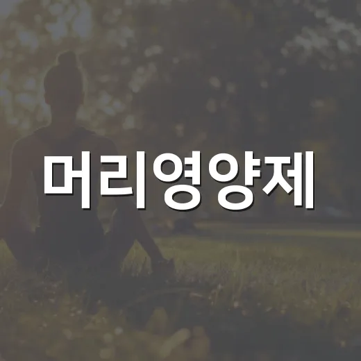 머리영양제, 빠지는 머리에 정말 필요할까요? - 요약