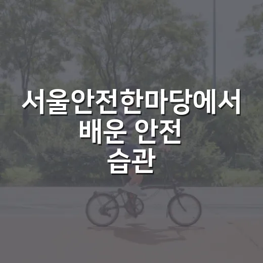 서울안전한마당에서 배운 안전 습관, 우리 집에도 남기고 계신가요? - 요약
