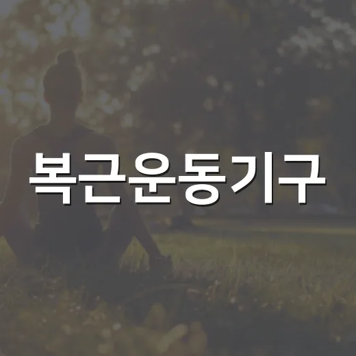 복근운동기구, 집에 들이기 전에 무엇을 확인하고 계신가요? - 요약