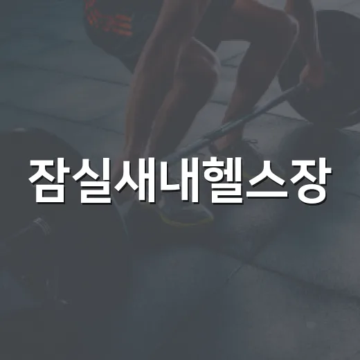 잠실새내헬스장, 내 몸에 맞게 고르고 계신가요? - 요약