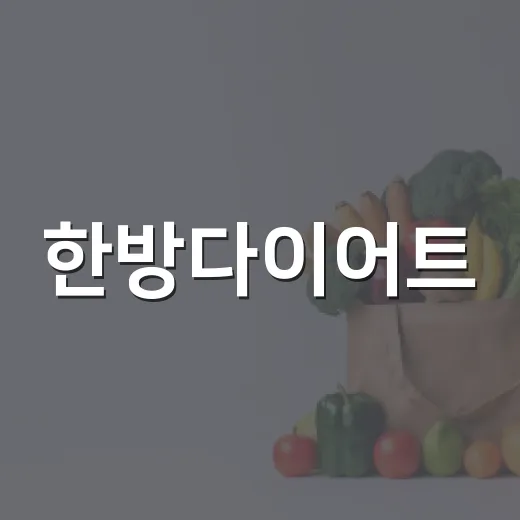한방다이어트, 내 몸에 맞게 하고 계신가요? - 요약