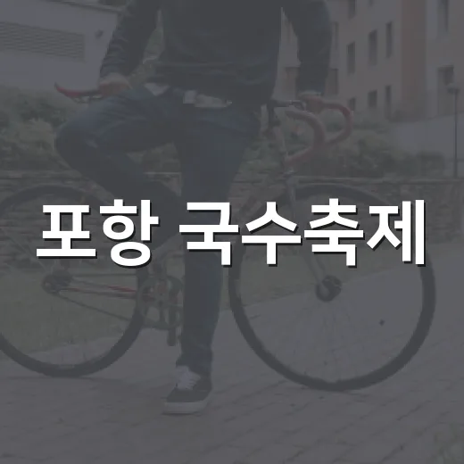 포항 국수축제, 맛있게 먹고도 속 편하게 즐기고 계신가요? - 요약