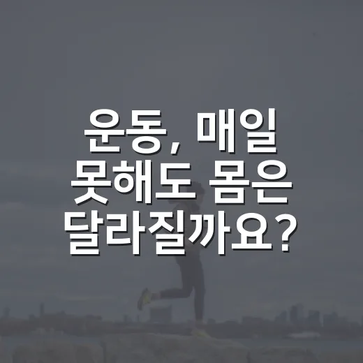 운동, 매일 못해도 몸은 달라질까요? - 요약