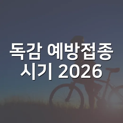 독감 예방접종 시기 2026, 지금 맞아도 괜찮을까요? - 요약