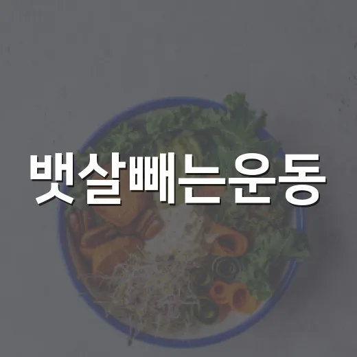뱃살빼는운동, 윗몸일으키기부터 해야 할까요? - 요약