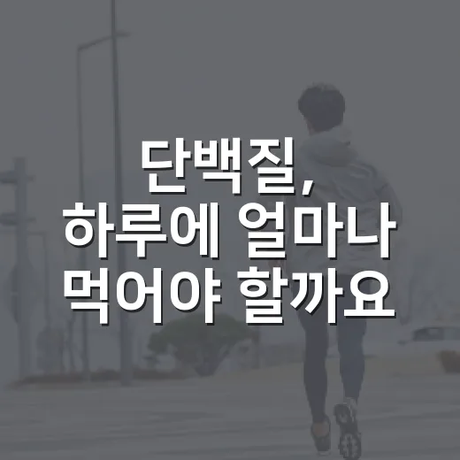 단백질, 하루에 얼마나 먹어야 할까요? - 요약