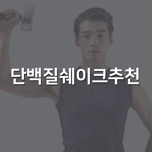 단백질쉐이크추천, 내 식사에 맞는 건 뭘까요? - 요약