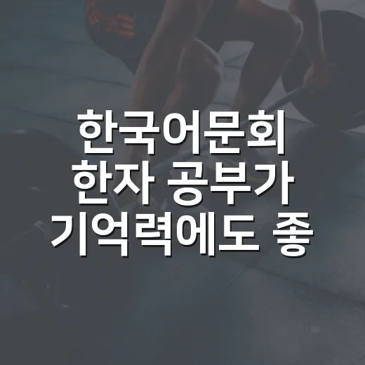 한국어문회 한자 공부가 기억력에도 좋을까요? - 요약