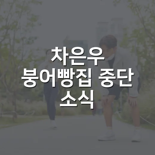 차은우 붕어빵집 중단 소식, 왜 나왔을까요? - 요약