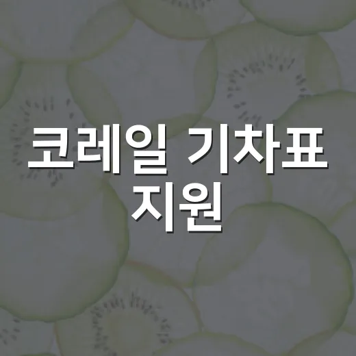 코레일 기차표 지원, 병원 갈 때도 받을 수 있나요? - 요약