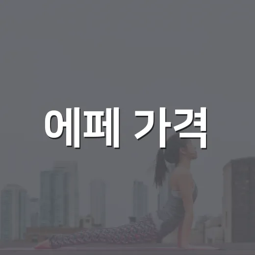 에페 가격, 첫 달 13만 원이면 충분할까요? - 요약