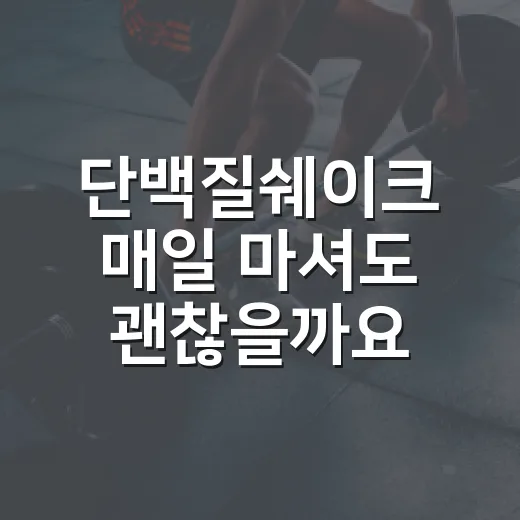 단백질쉐이크 매일 마셔도 괜찮을까요? - 요약