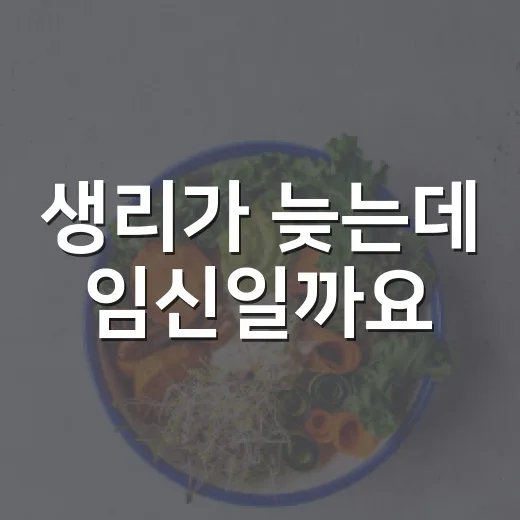 생리가 늦는데 임신일까요? - 요약
