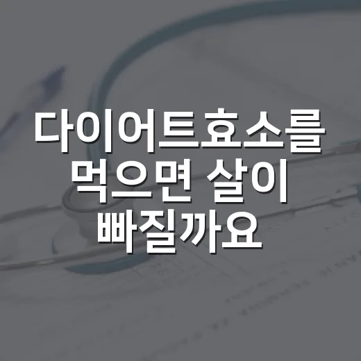 다이어트효소를 먹으면 살이 빠질까요? - 요약